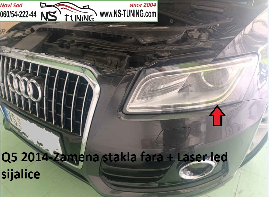 audi q5 2010 2011 2012 2013 zamena stakla fara auto servis farova reparacija novi sad ns tuning